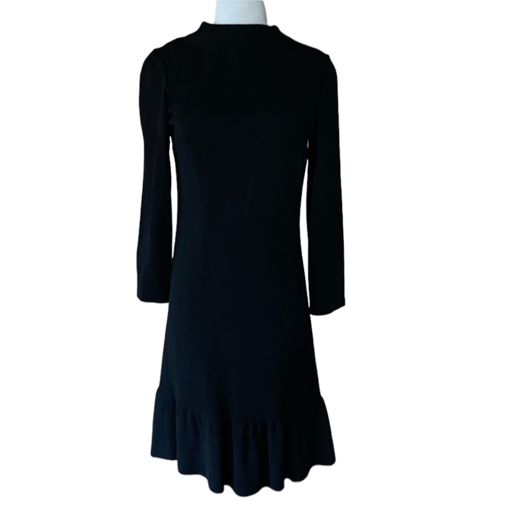 1960s/1970s Johnnye‎ Black, Ribbed Dress